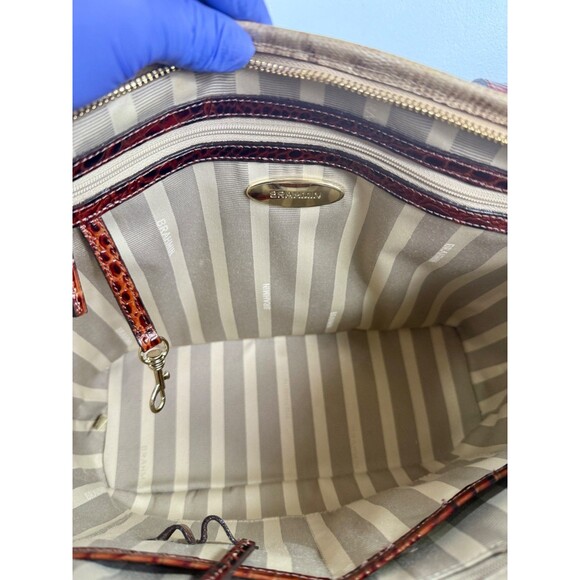 Brahmin Medium Asher Tote Coquette Pecan Two-Tone Melbourne Leather MINT - Picture 4 of 17